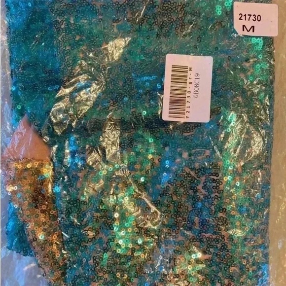 Elegant Sequin Halter Dress - Gold and Blue - Picture 5 of 5